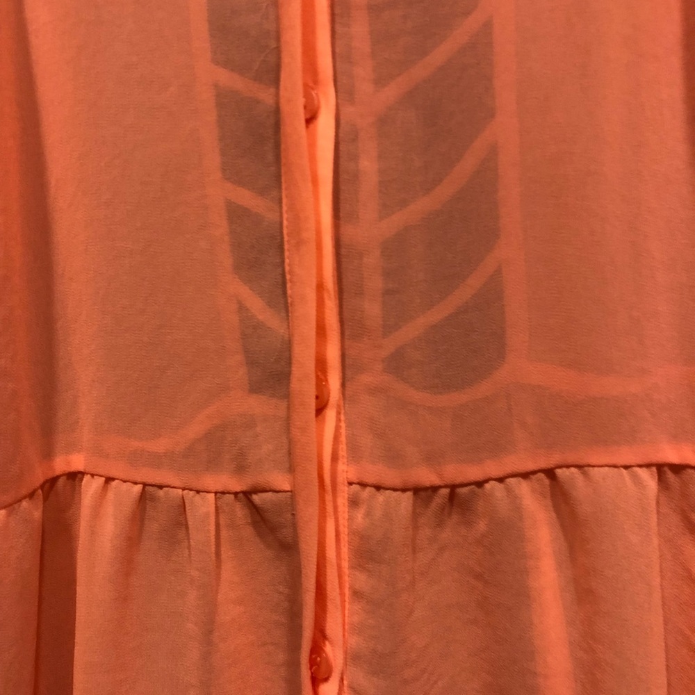 Coral Button Up Blouse